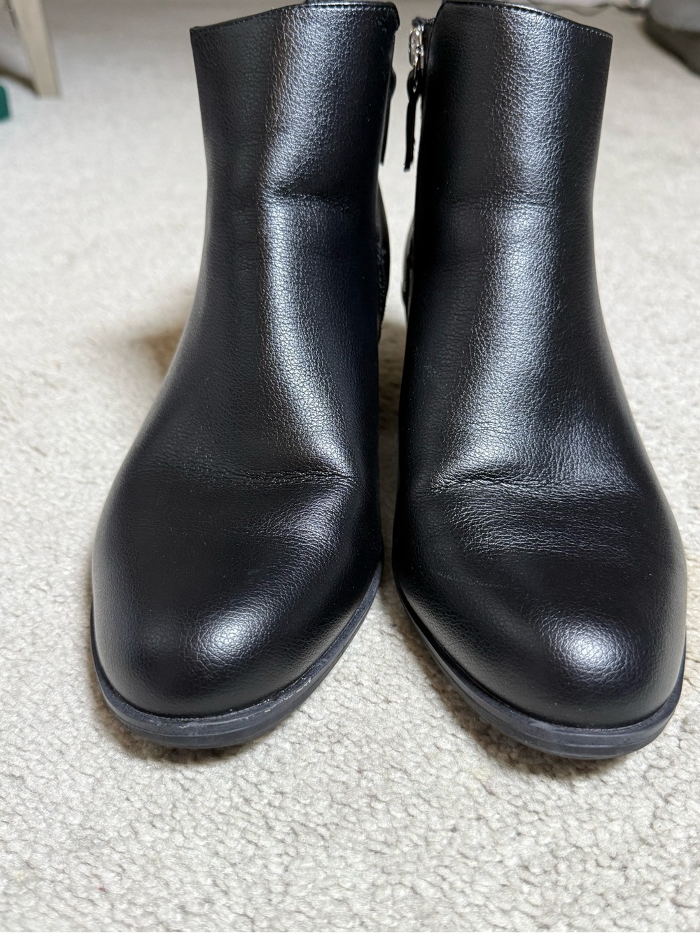 Dr. Scholl's Black Leather Ankle Booties with Side Zips